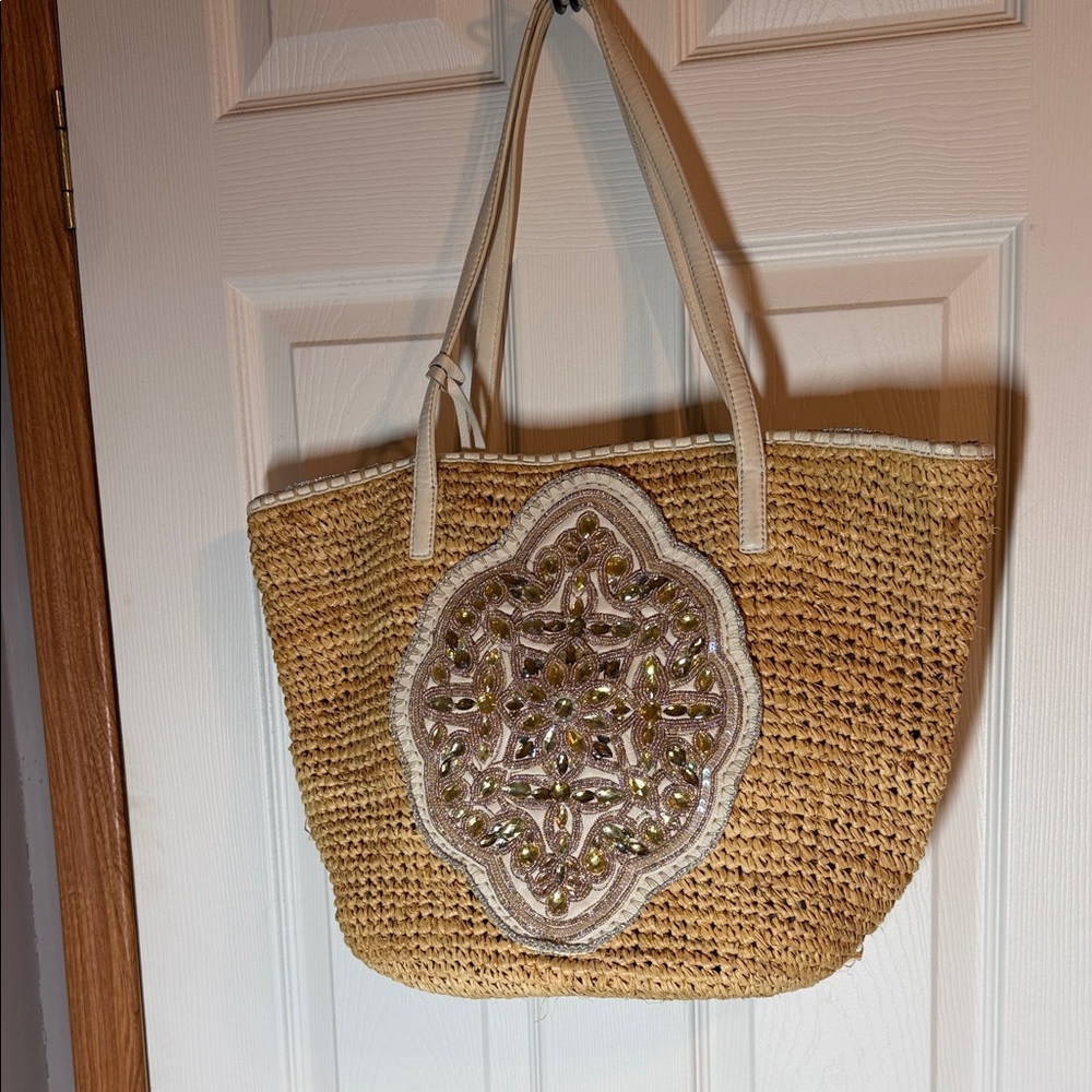 Brighton Tan Tote with Embellished Accent